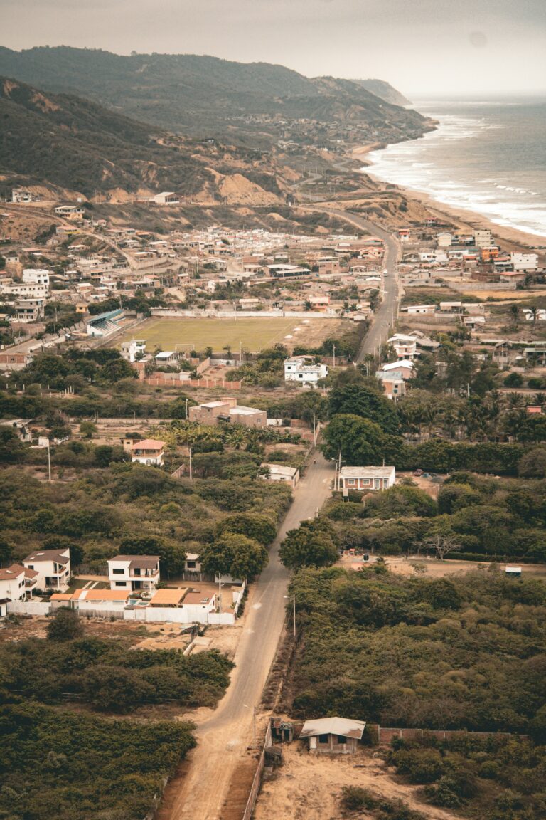 Aerial view of the Ecuadorian coast near Manta